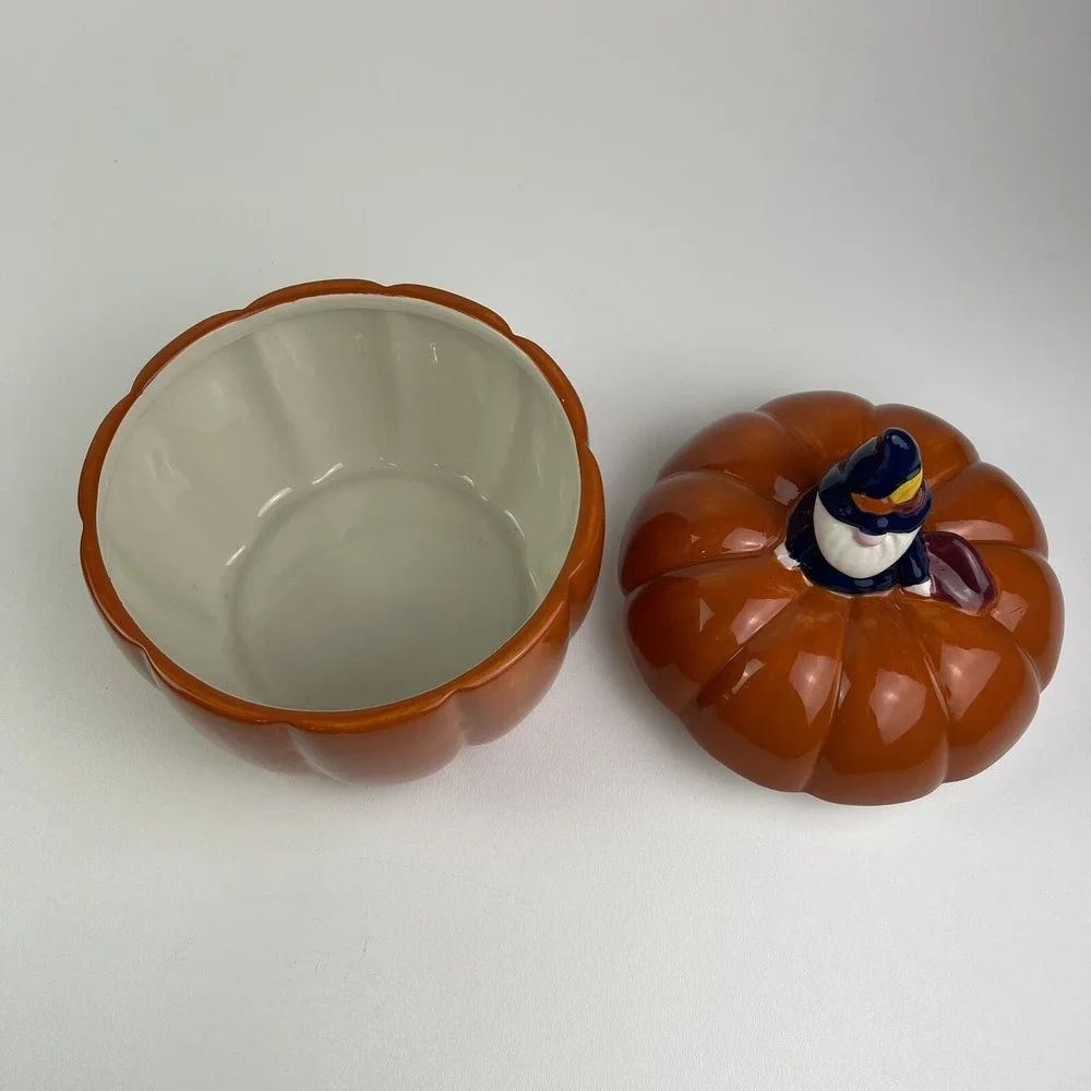 Sheffield Home Halloween Wizard Vintage Retro Large Pumpkin Cookie Biscuit Jar